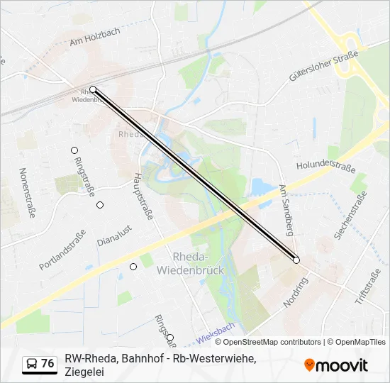 76 Bus Line Map