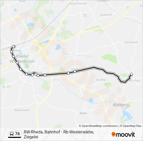 76 Bus Line Map
