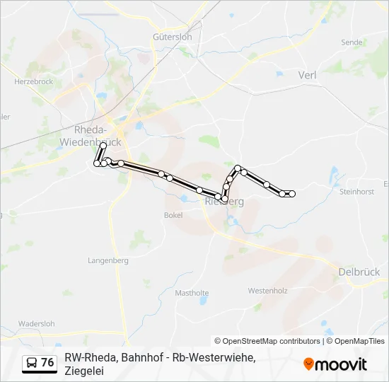 76 Bus Line Map