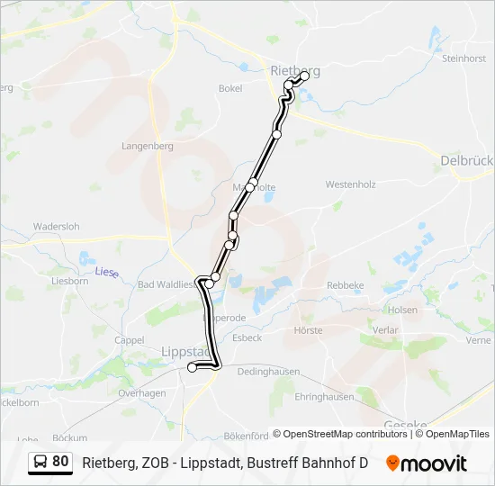 80 Bus Line Map