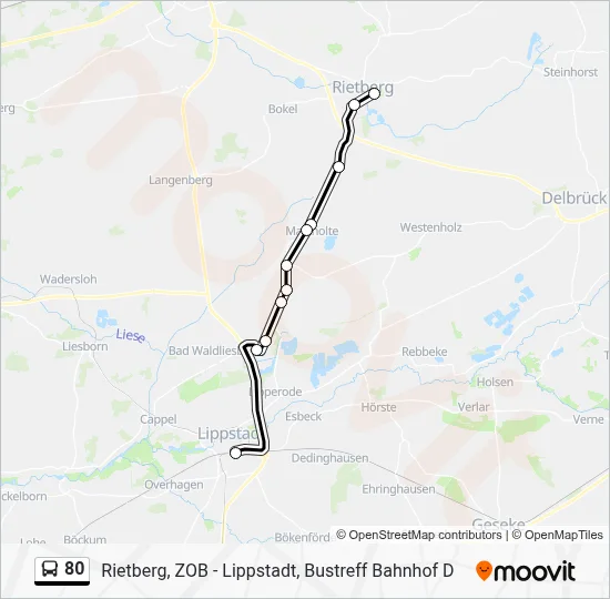 80 Bus Line Map