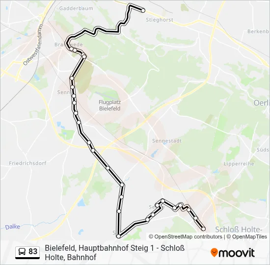 83 Bus Line Map