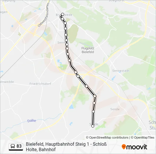 83 Bus Line Map