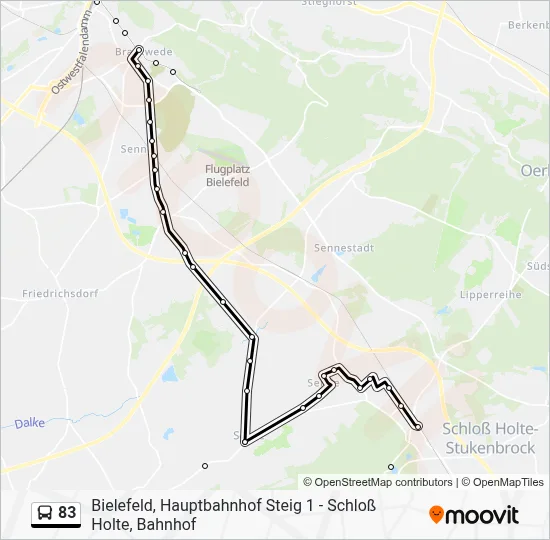 83 Bus Line Map