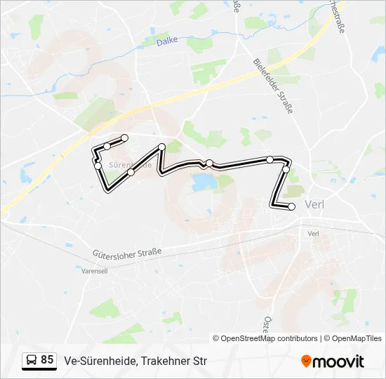 85 Bus Line Map