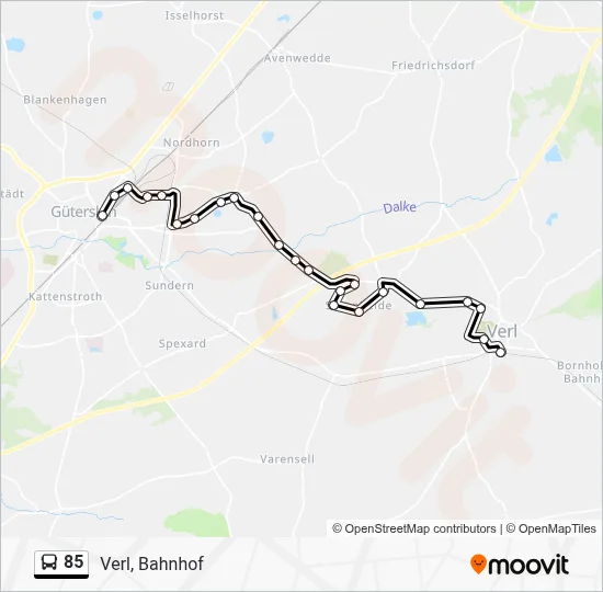 85 Bus Line Map