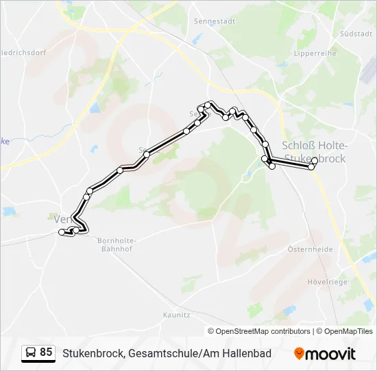 85 Bus Line Map