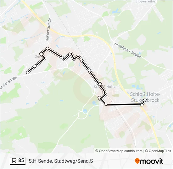 85 Bus Line Map