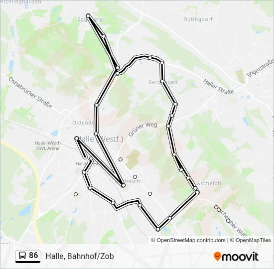 86 Bus Line Map