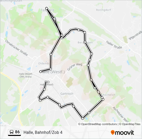 86 Bus Line Map