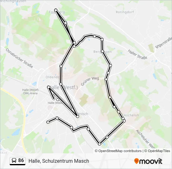 86 Bus Line Map
