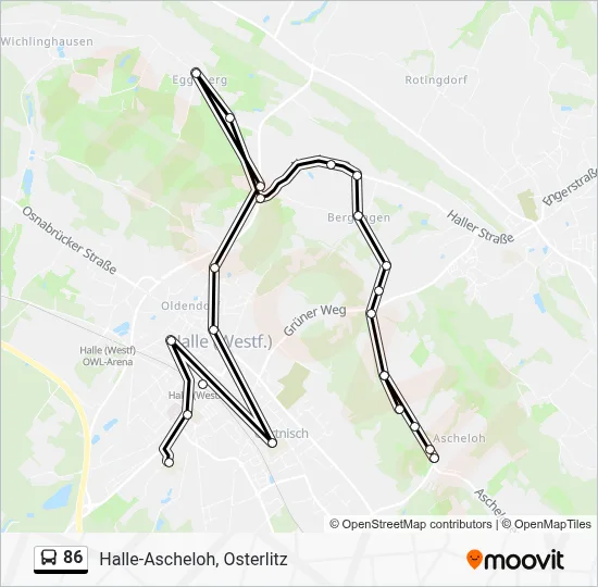 86 Bus Line Map