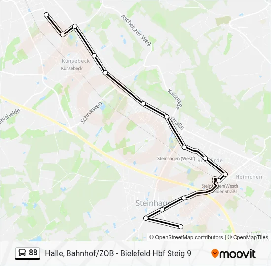 88 Bus Line Map