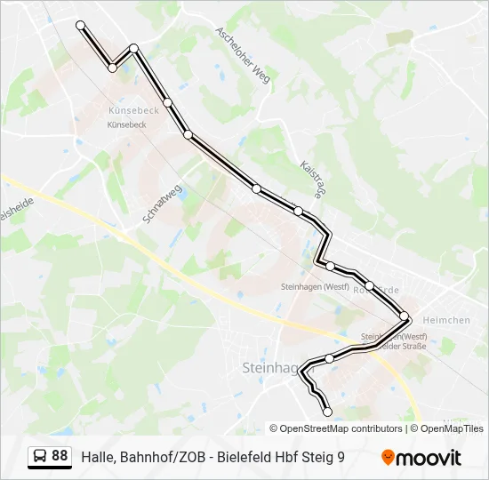 88 Bus Line Map