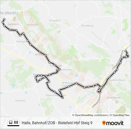 88 Bus Line Map
