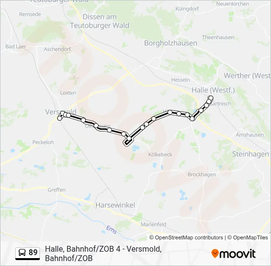 89 Bus Line Map