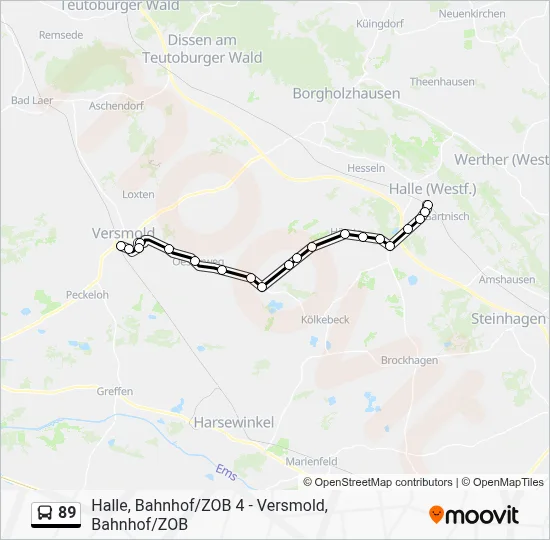 89 Bus Line Map