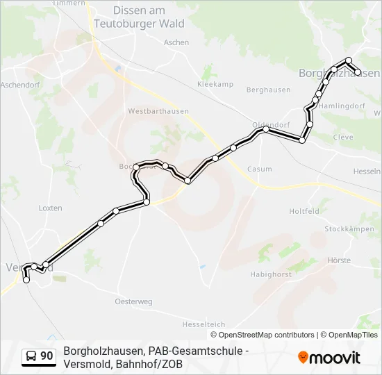 90 Bus Line Map