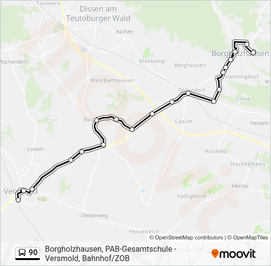 90 Bus Line Map