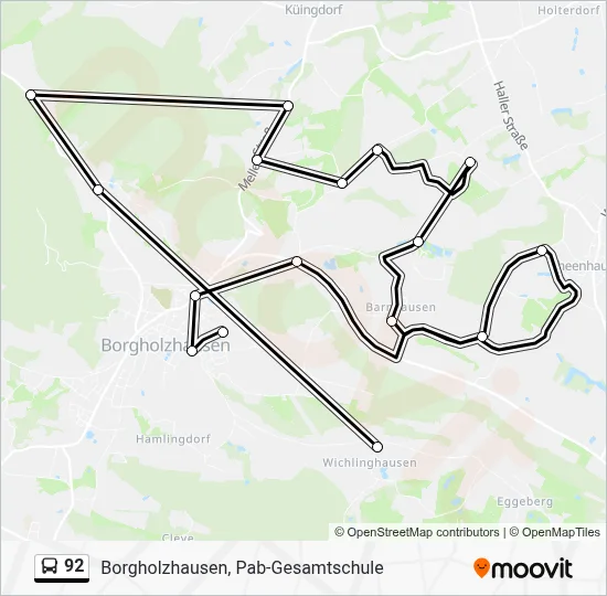 92 Bus Line Map