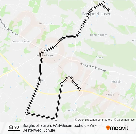 93 Bus Line Map