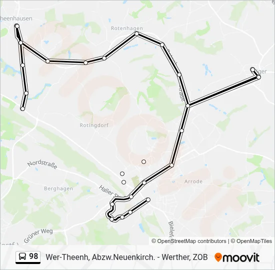 98 Bus Line Map