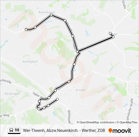 98 Bus Line Map