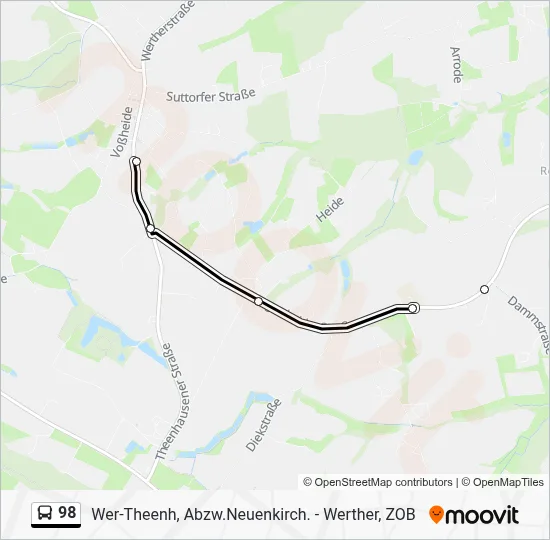 98 Bus Line Map