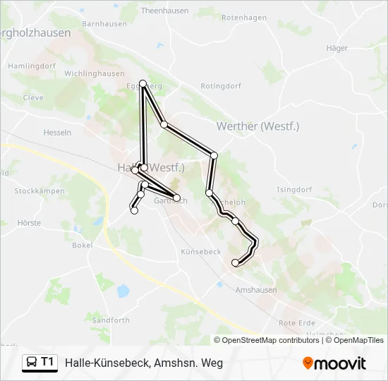 T1 Bus Line Map