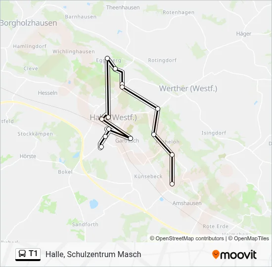 T1 Bus Line Map