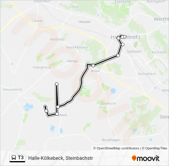 T3 Bus Line Map