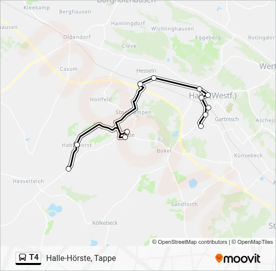 T4 Bus Line Map