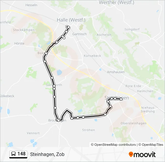 148 Bus Line Map