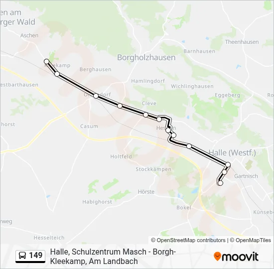 149 Bus Line Map