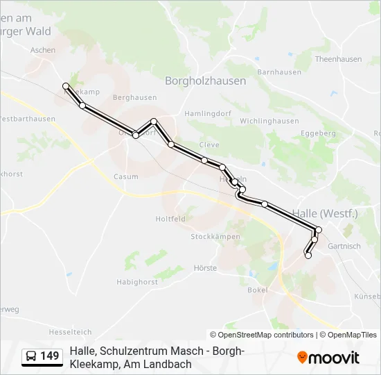 149 Bus Line Map