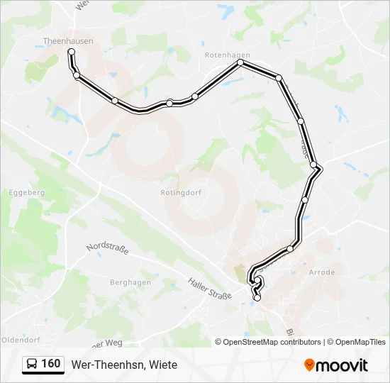 160 Bus Line Map