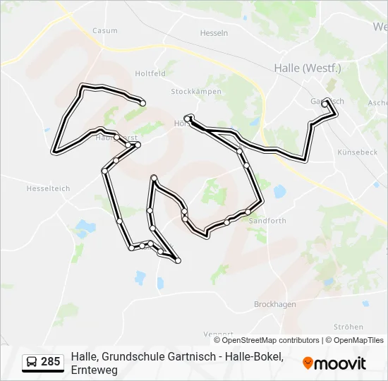 285 Bus Line Map