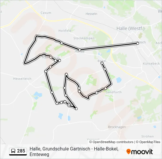 285 Bus Line Map