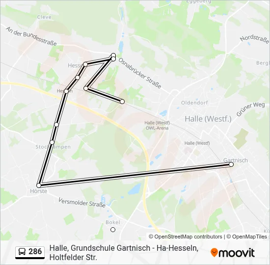 286 Bus Line Map
