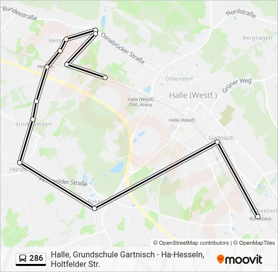 286 Bus Line Map