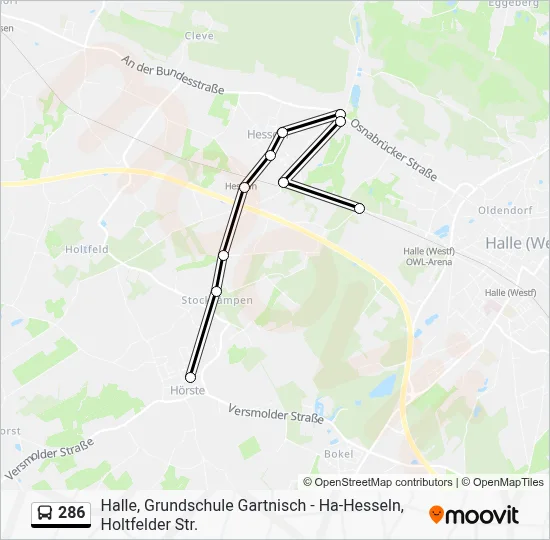 286 Bus Line Map