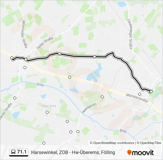 71.1 Bus Line Map