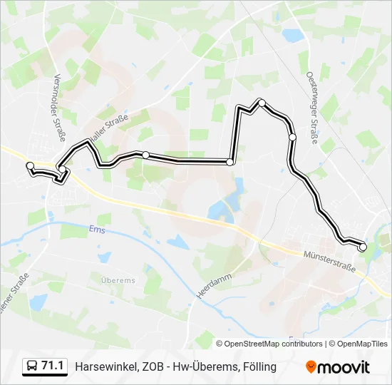 71.1 Bus Line Map