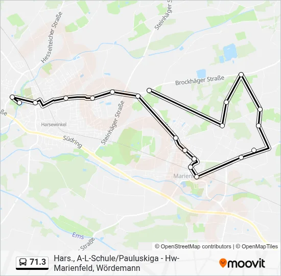 71.3 Bus Line Map