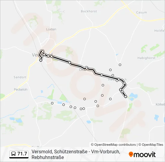 71.7 Bus Line Map
