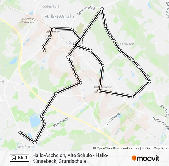 86.1 Bus Line Map