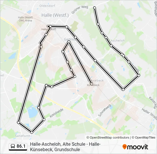 86.1 Bus Line Map