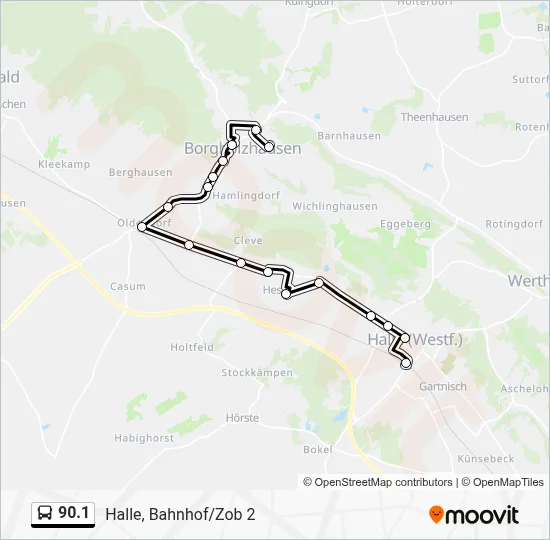 90.1 Bus Line Map