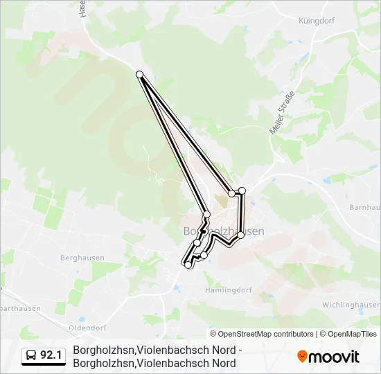 92.1 Bus Line Map