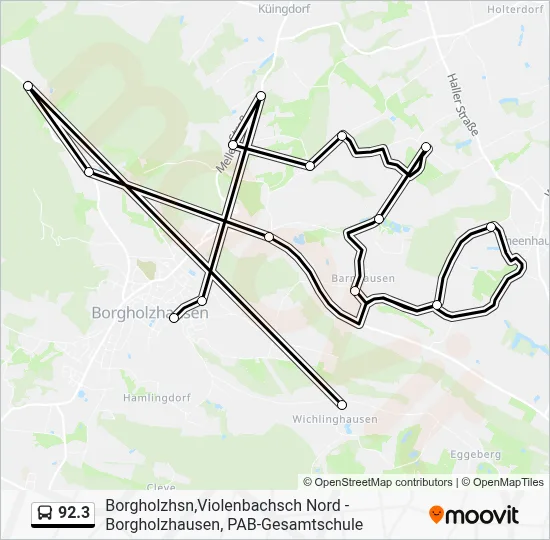 92.3 Bus Line Map